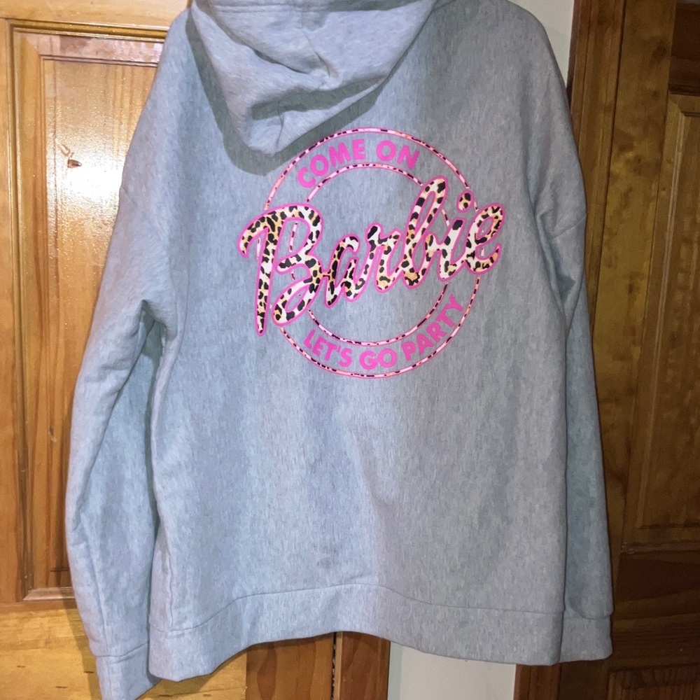Barbie Light Gray Hoodie- Like New!
